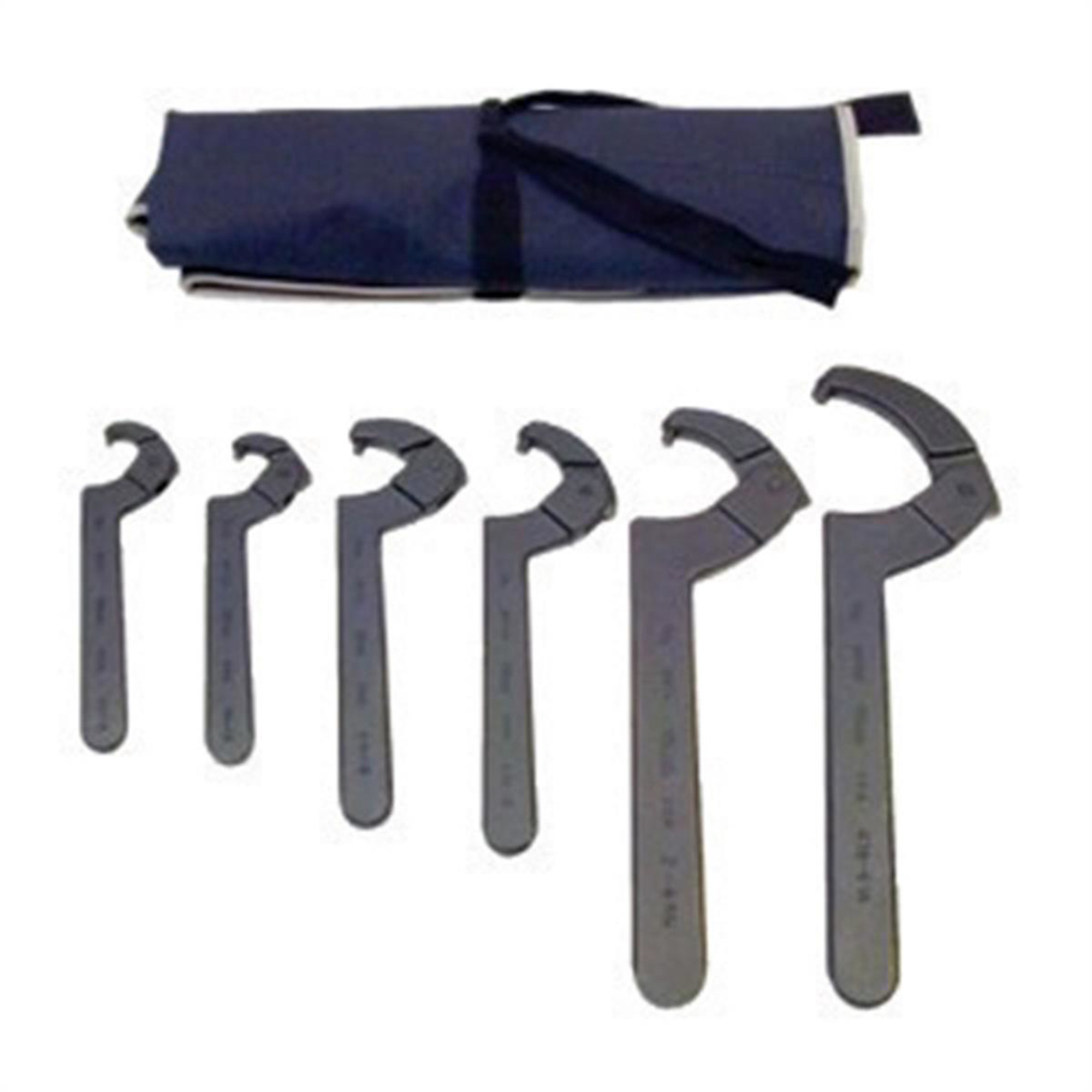 Martin Tools Adjustable Pin Spanner Wrench Set — 3/4in. to 6 1/4in., Drop-Forged Steel, Black Finish, Kit Bag, Model# MRTSPW6K
